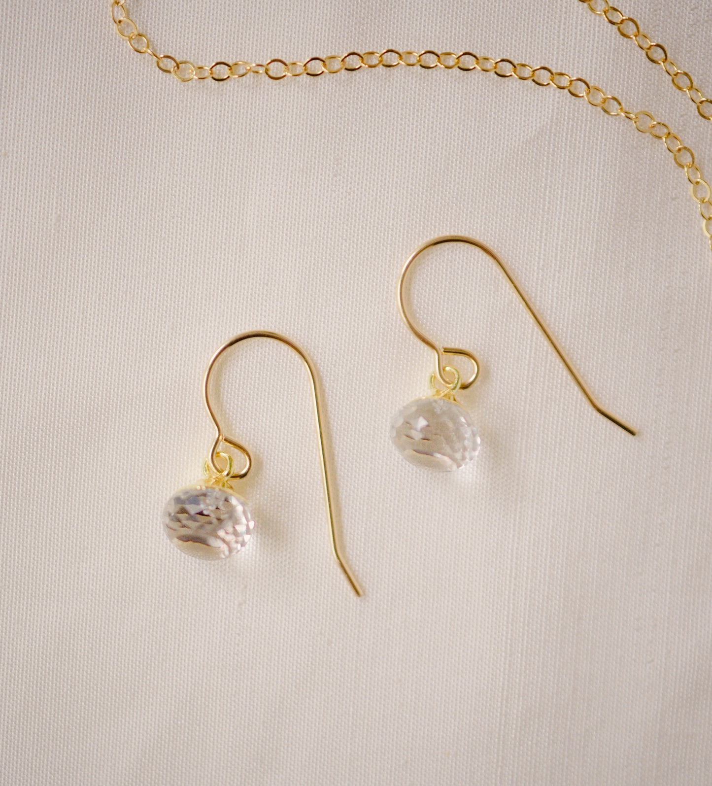 Dainty Crystal Quartz Dangle Earrings