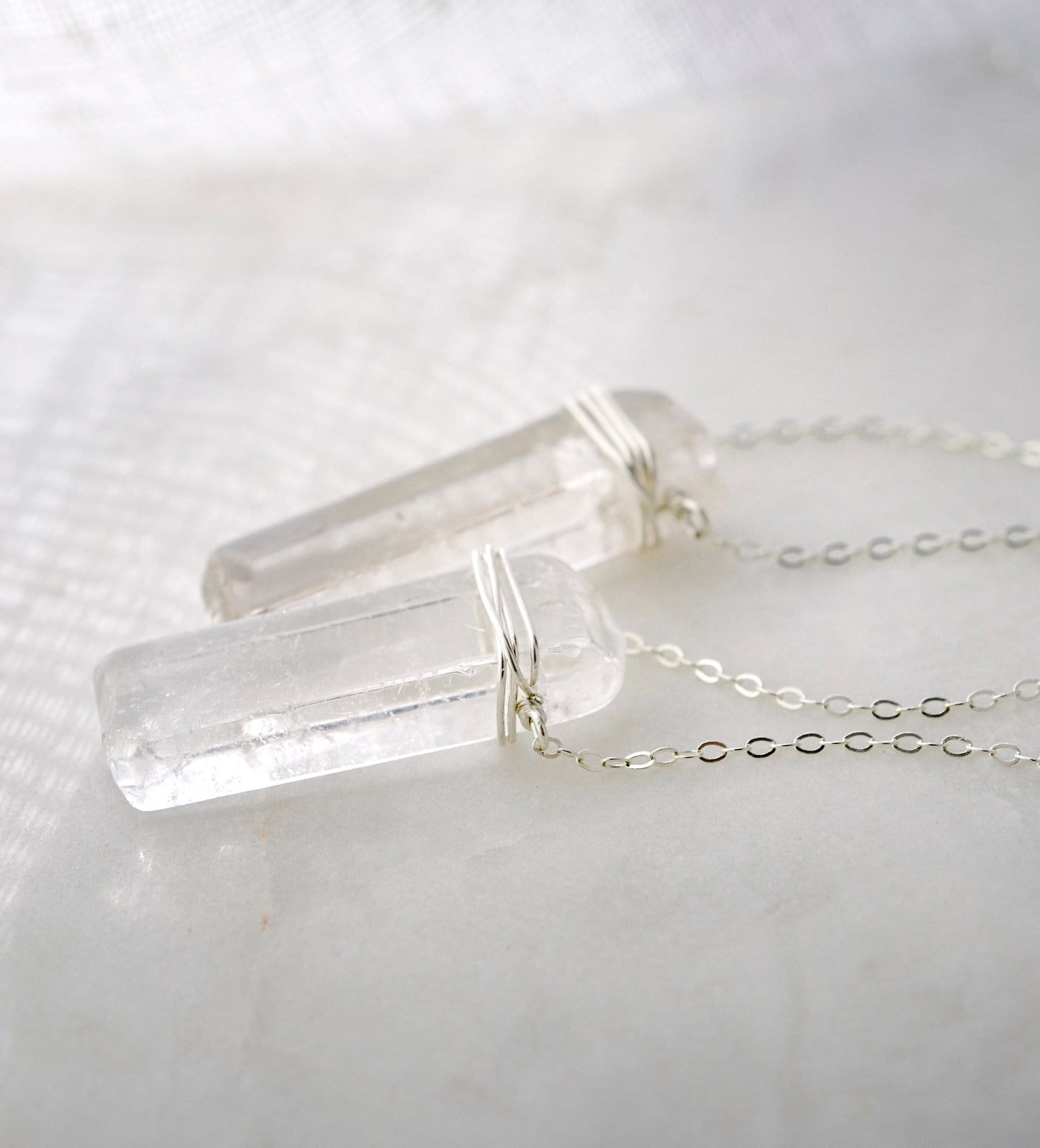 Crystal Quartz Rectangle Pendant