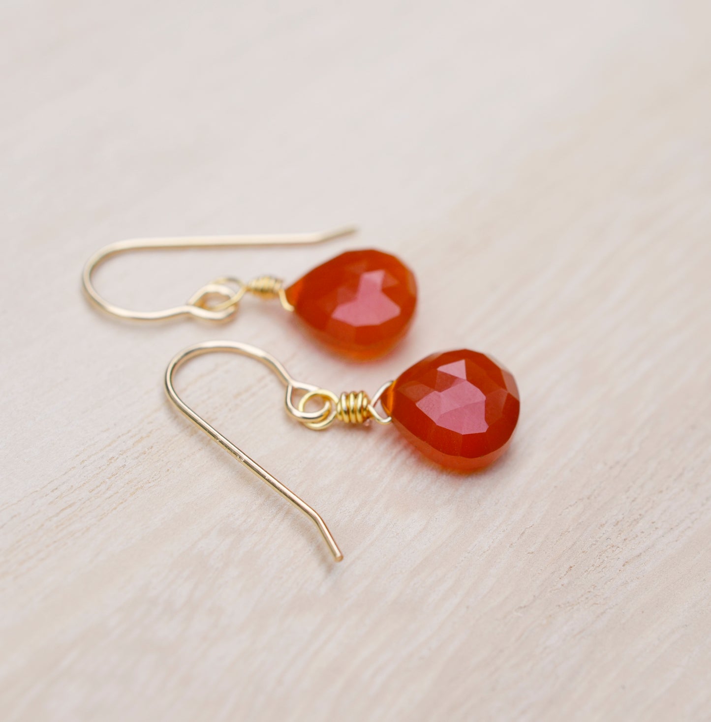 Orange Carnelian Dangle Earrings