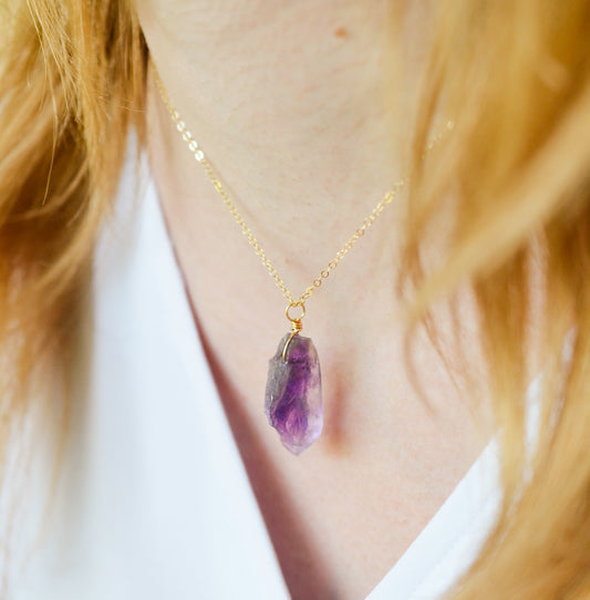 Raw Amethyst Pendant