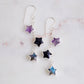 Star Gazer Earrings: Amethyst, Onyx, Labradorite