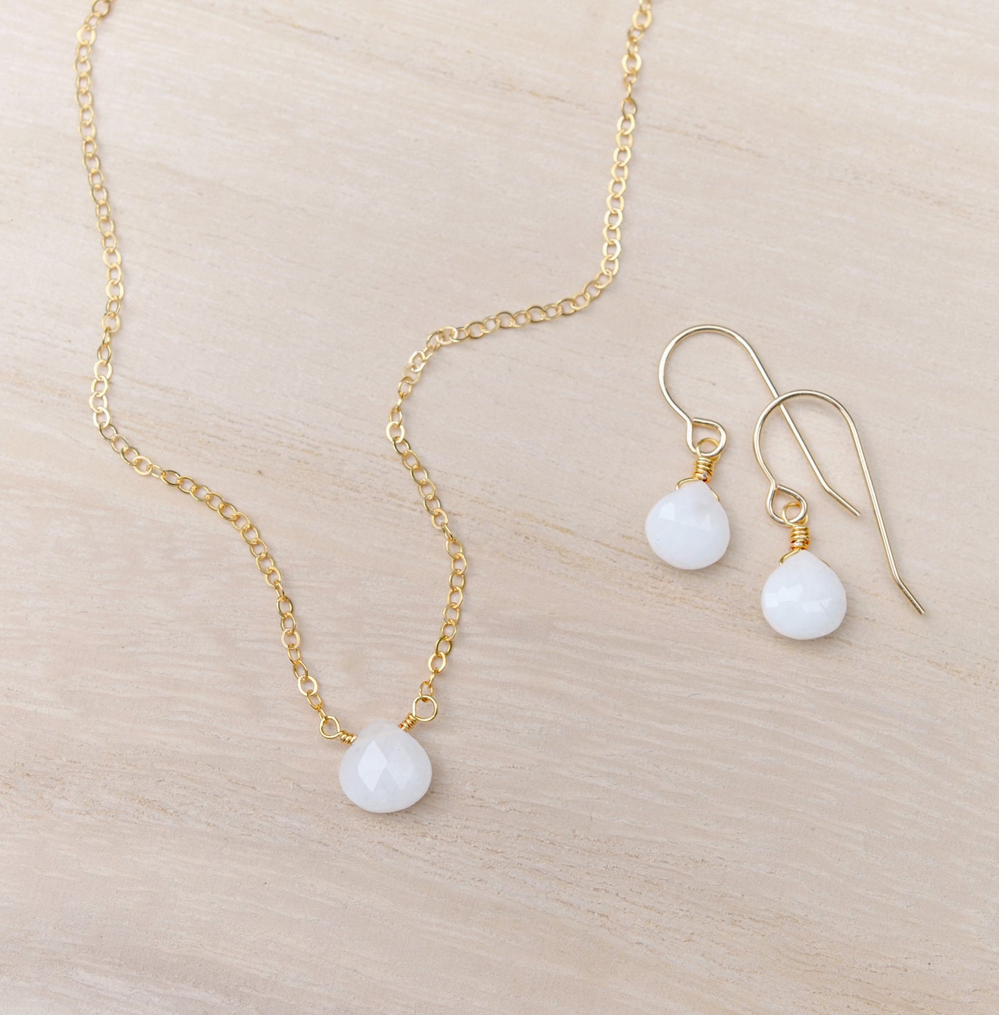 White Quartz Teardrop Necklace