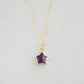 Handmade genuine purple amethyst star pendant set on a 14k gold filled chain. This necklace is also available in sterling silver. 