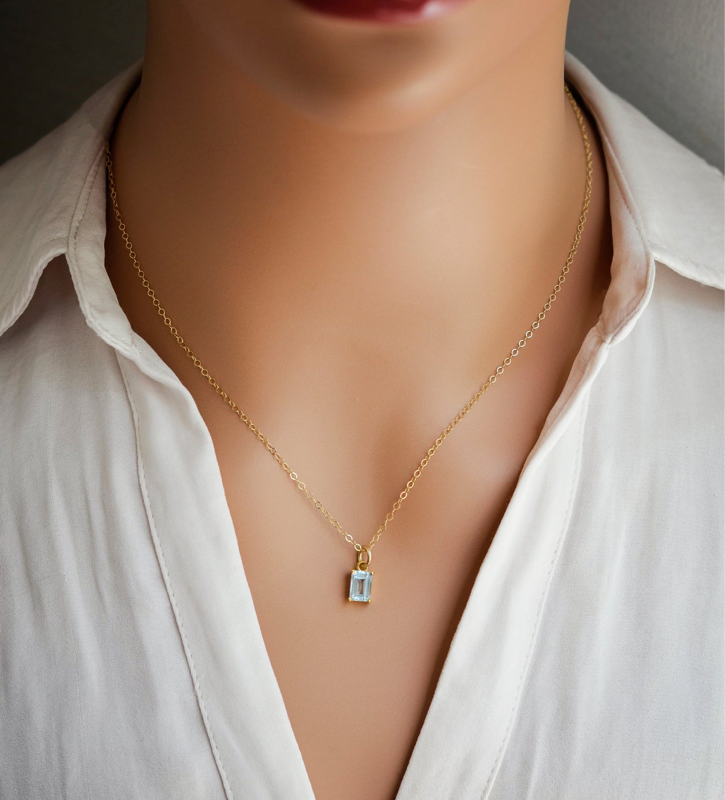 Azura Necklace - Blue Aquamarine