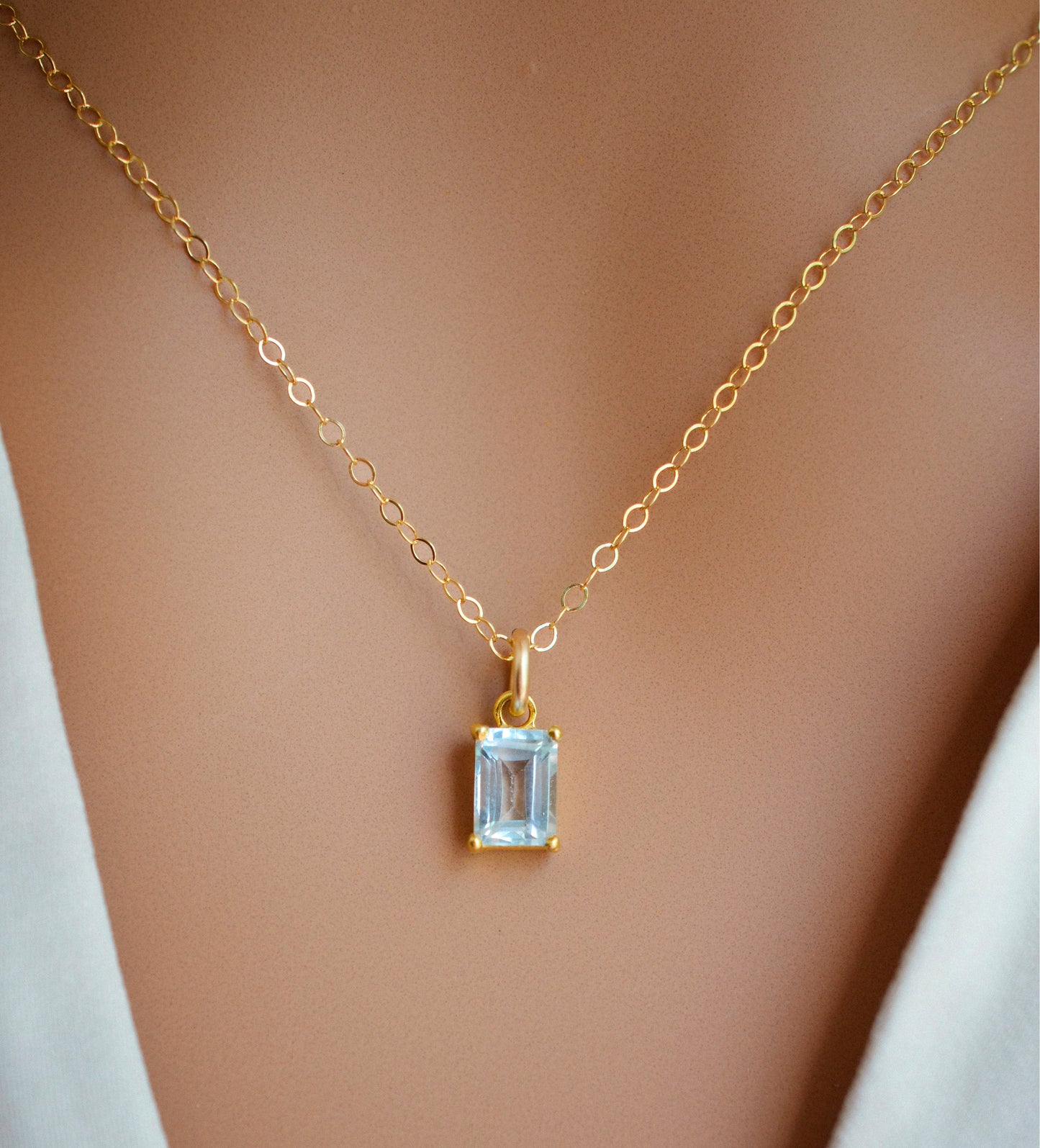 Azura Necklace - Blue Aquamarine