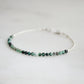 Beaded green Emerald bracelet in sterling silver.