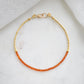 Natural Orange Carnelian Beaded Bracelet