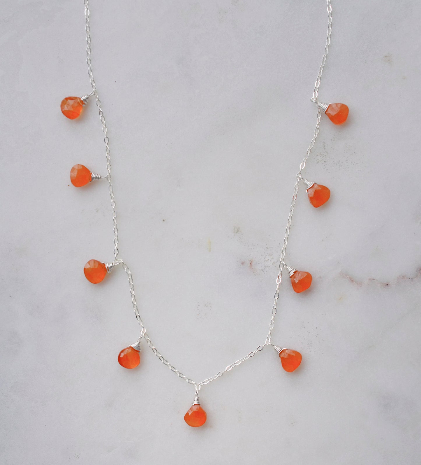 Multiple Teardrop Classic Carnelian Necklace