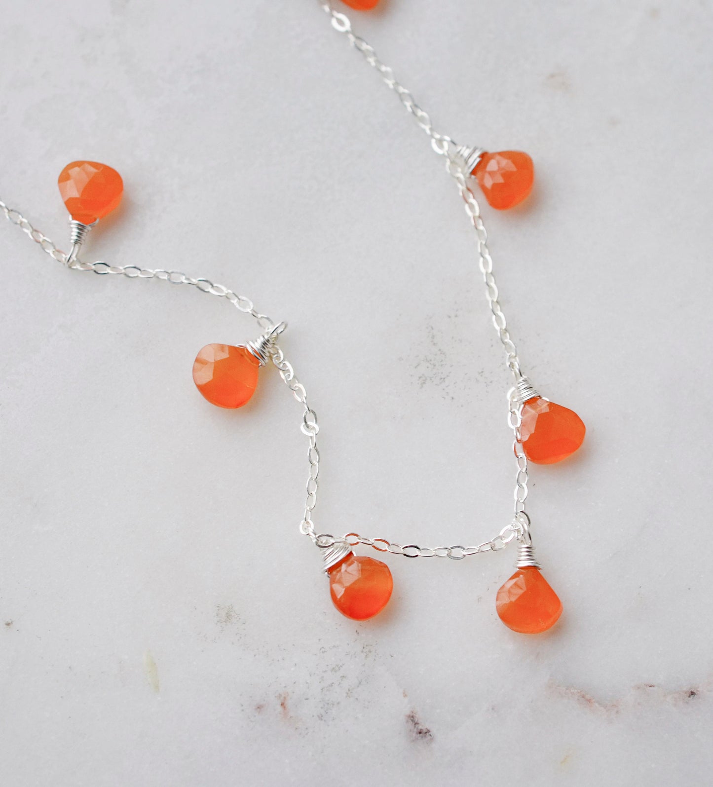 Multiple Teardrop Classic Carnelian Necklace