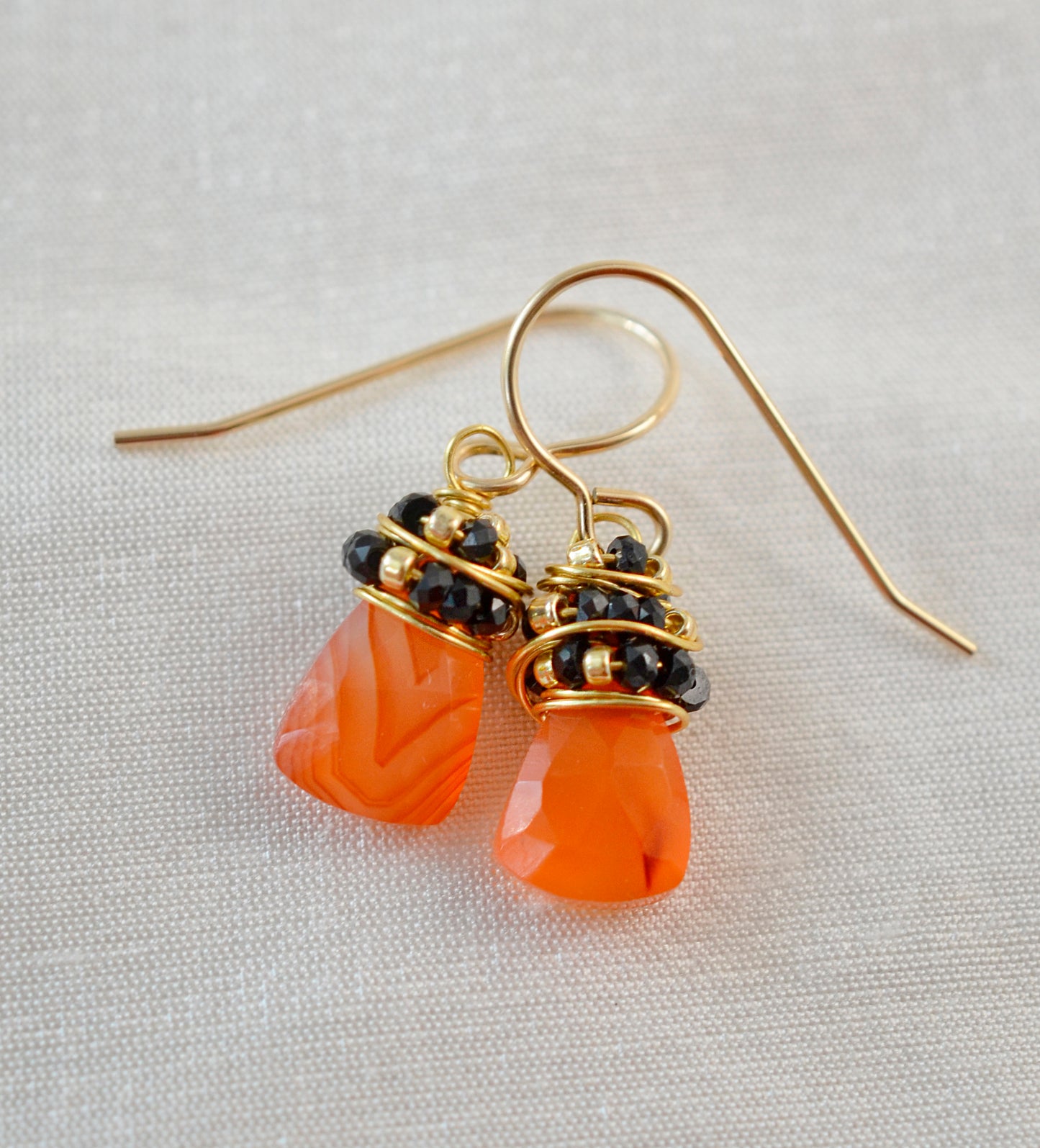 Carnelian and Onyx Earrings
