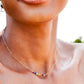 Rainbow Crystal Chakra Necklace, Handmade by GEMNIA. Modeled chakra pendant on gold or silver chain. 