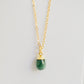 Mia Necklace - Raw Emerald 14k Gold Filled