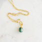 Mia Necklace - Raw Emerald 14k Gold Filled