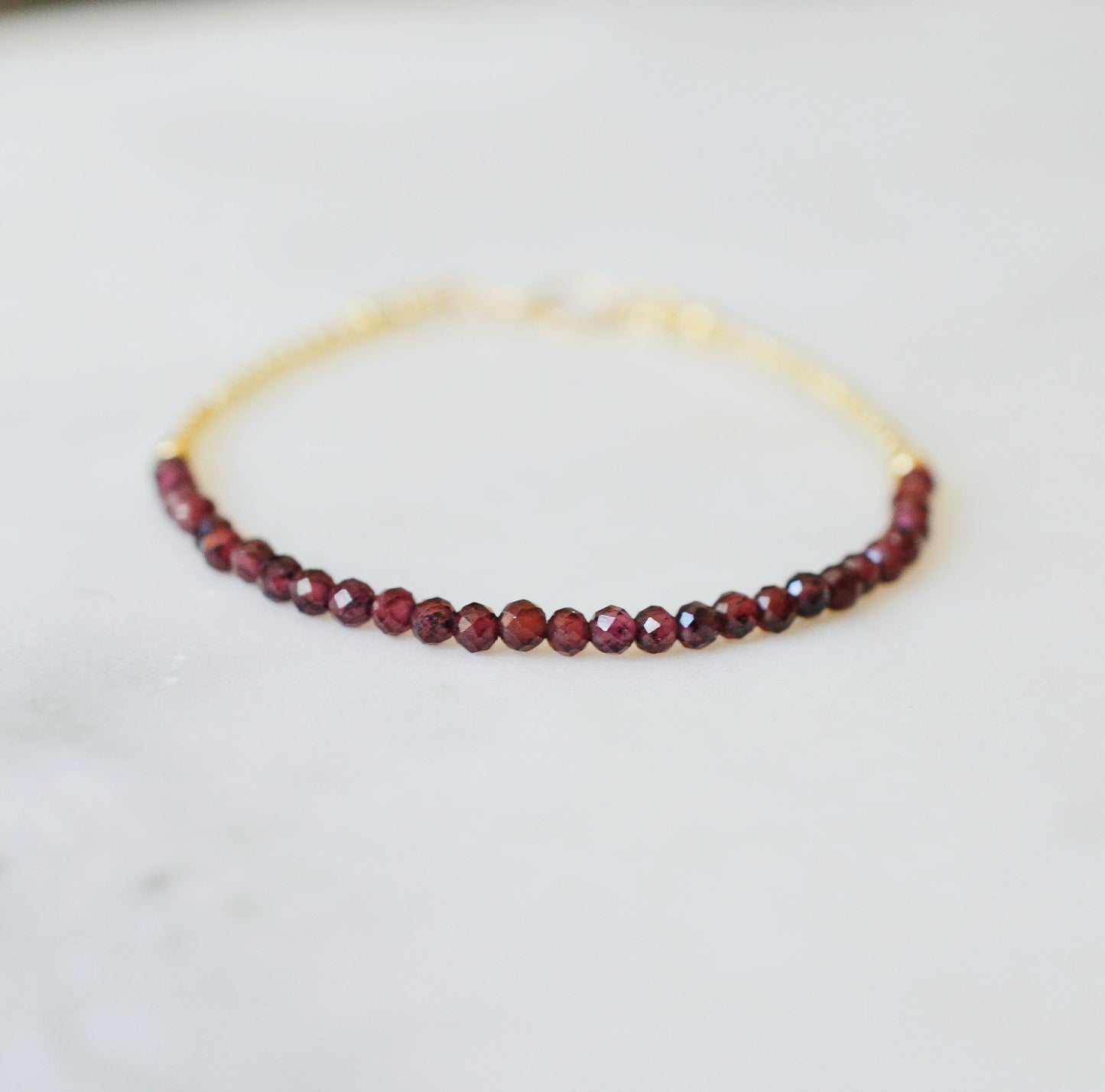 Natural Beaded Garnet Bracelet