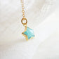 Handmade aqua amazonite celestial stone star pendant set on a 14k gold filled chain. This necklace is a great gift for stargazers, girlfriends, mom, wife, or daughter.