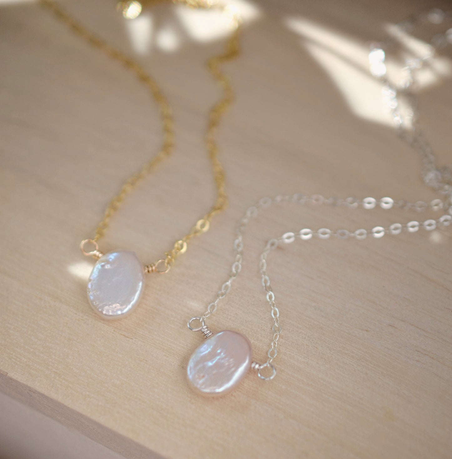 June Necklace: White Freshwater Pearl