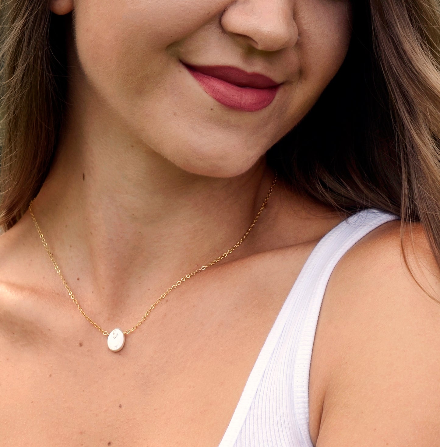 June Necklace: White Freshwater Pearl