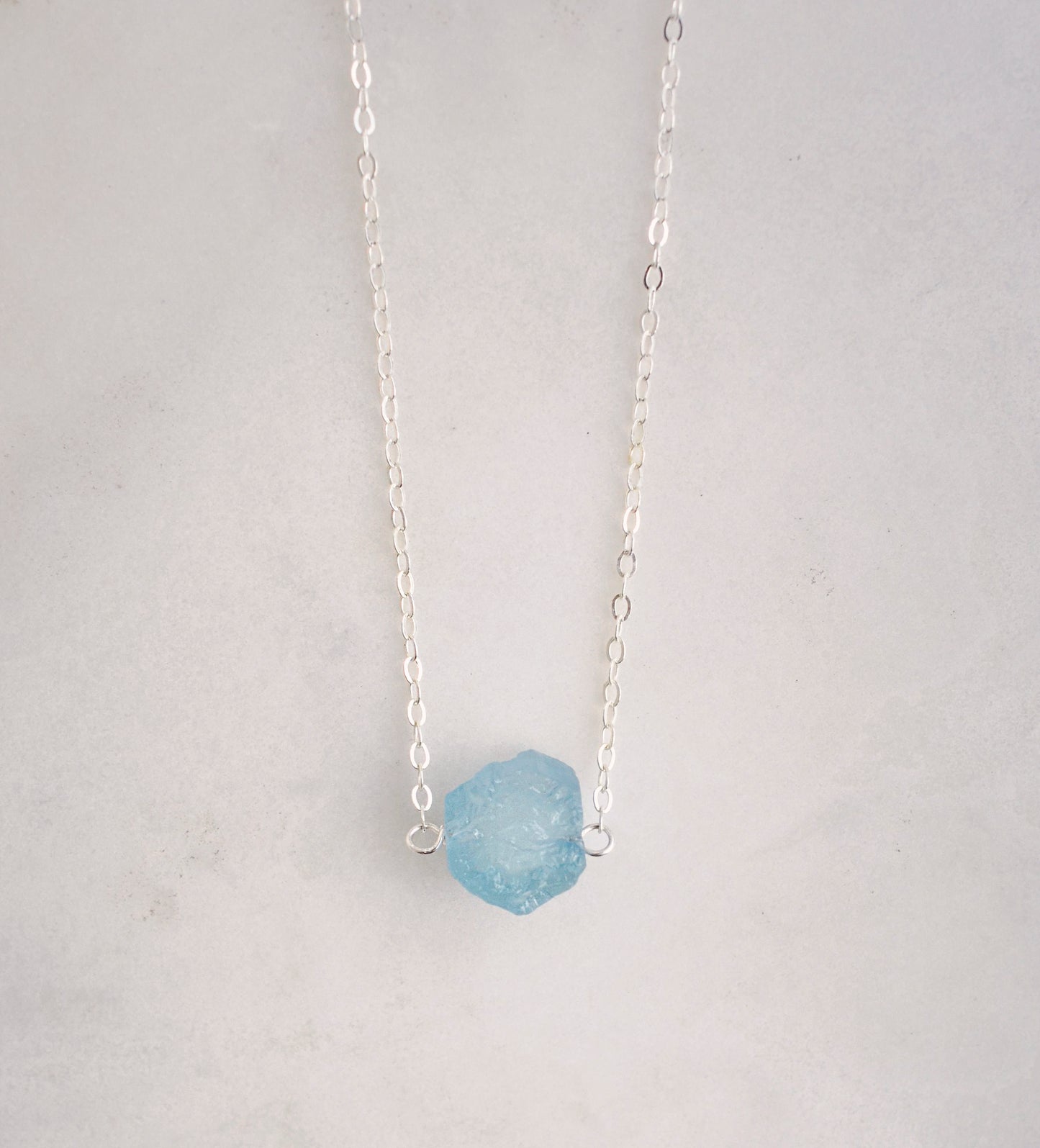 Raw Aquamarine Crystal Necklace