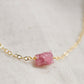 Raw Pink Tourmaline Necklace