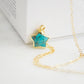Genuine handmade blue turquoise star pendant on a 14k gold filled chain.