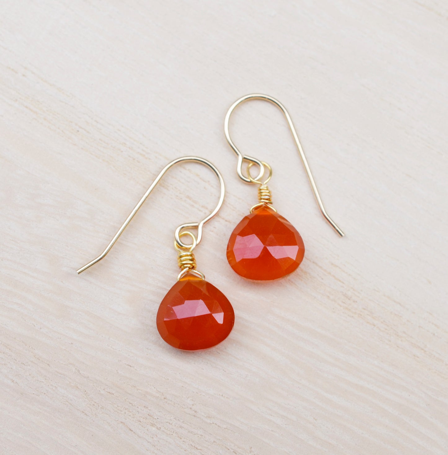 Orange Carnelian Dangle Earrings