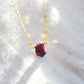 Raw Ruby Drop Necklace