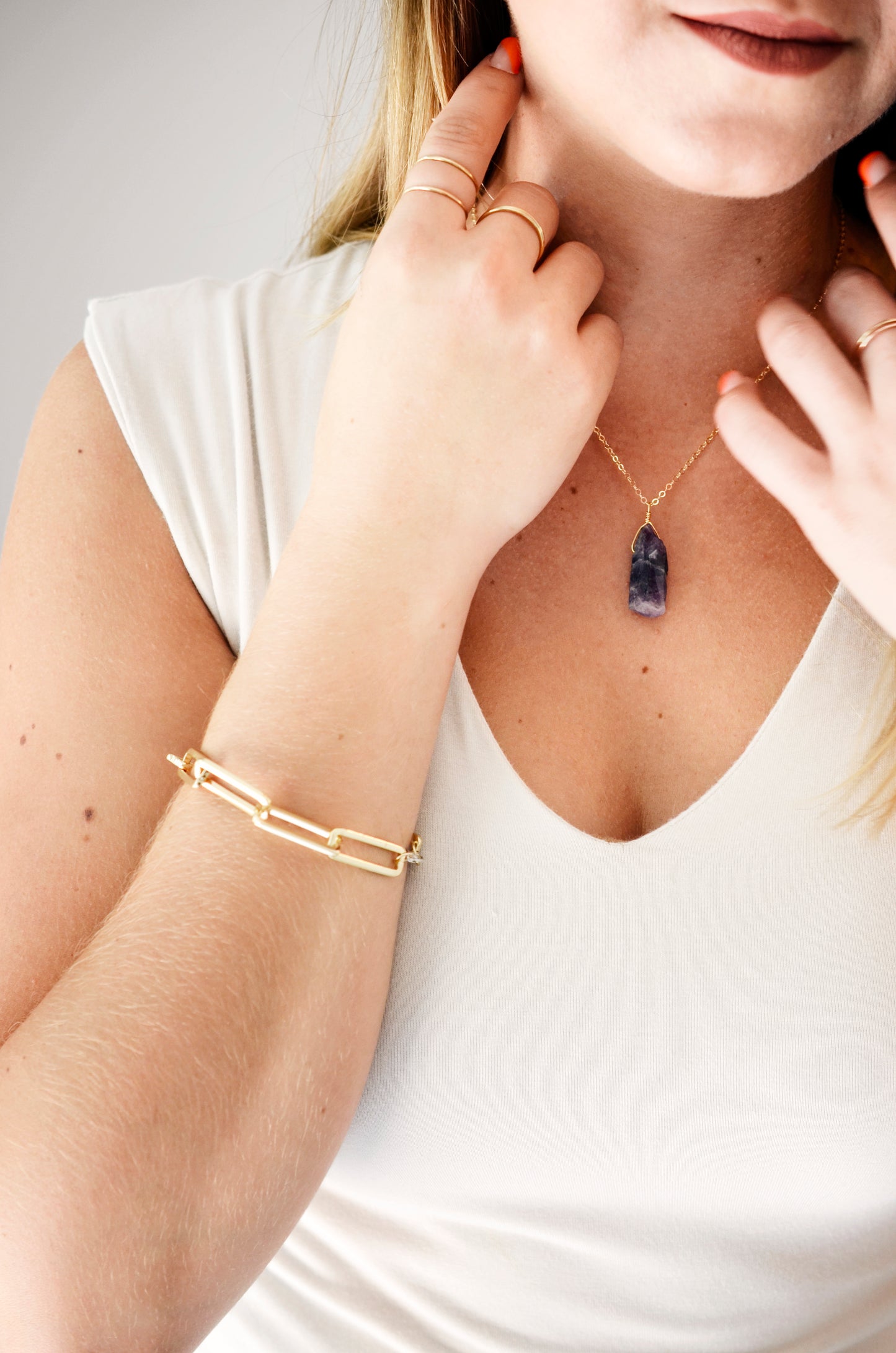 Raw Amethyst Pendant