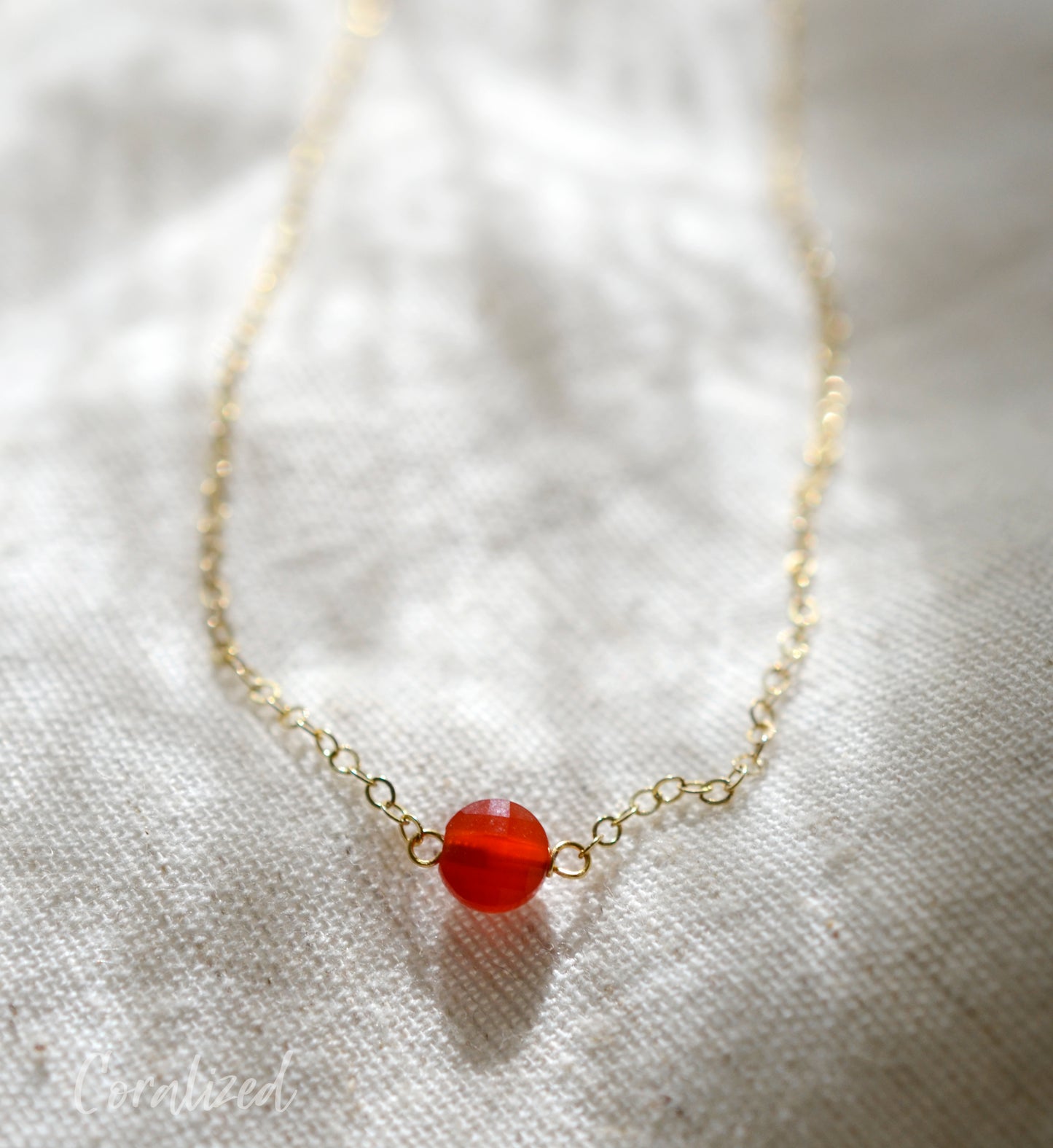 Carnelian Coin Necklace