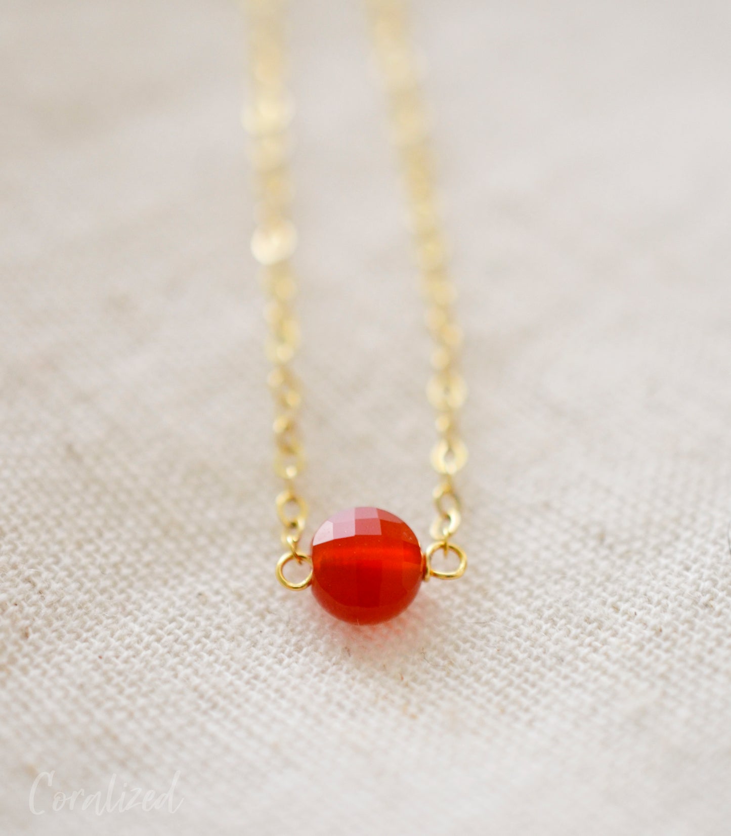 Carnelian Coin Necklace