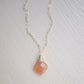 Peach Sunstone Necklace - 14k Gold Fill or Sterling Silver - Natural Sunstone - Wire Wrapped Gemstone Pendant - Peach Wedding Jewelry
