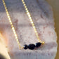 Black Tourmaline Necklace, Polished Tourmaline Necklace, Sterling Silver or 14k Gold Filled, Protection Empath Pendant, Dainty, For Women