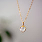 Clear Crystal Quartz Heart Necklace, 14k Gold Filled