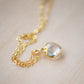 Clear Crystal Quartz Heart Necklace, 14k Gold Filled