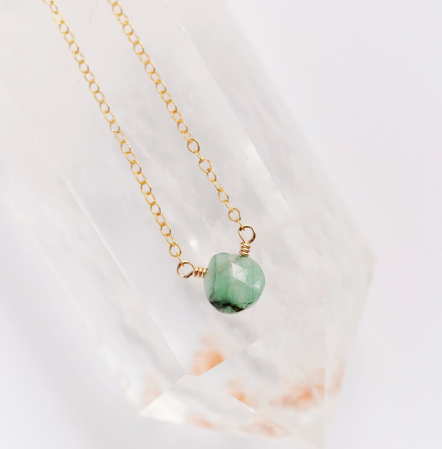 Raw Emerald Necklace