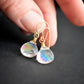 Rainbow Mystic Topaz Earring Dangles, Short Teardrop, Sterling Silver or Gold Filled