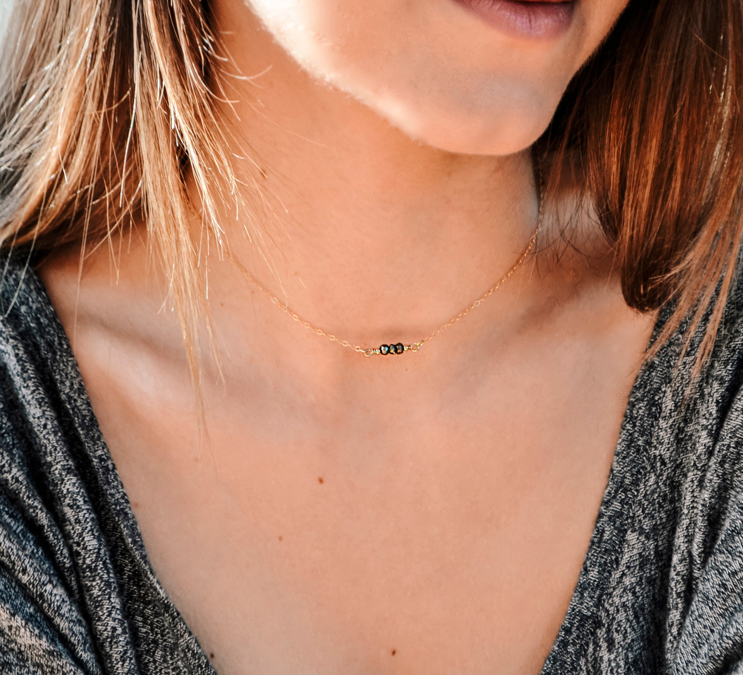Small Pyrite Bar Necklace