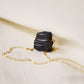 Raw Black Tourmaline Necklace with Sterling Silver or 14k Gold Filled Chain
