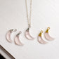 rose quartz moon crescent necklace