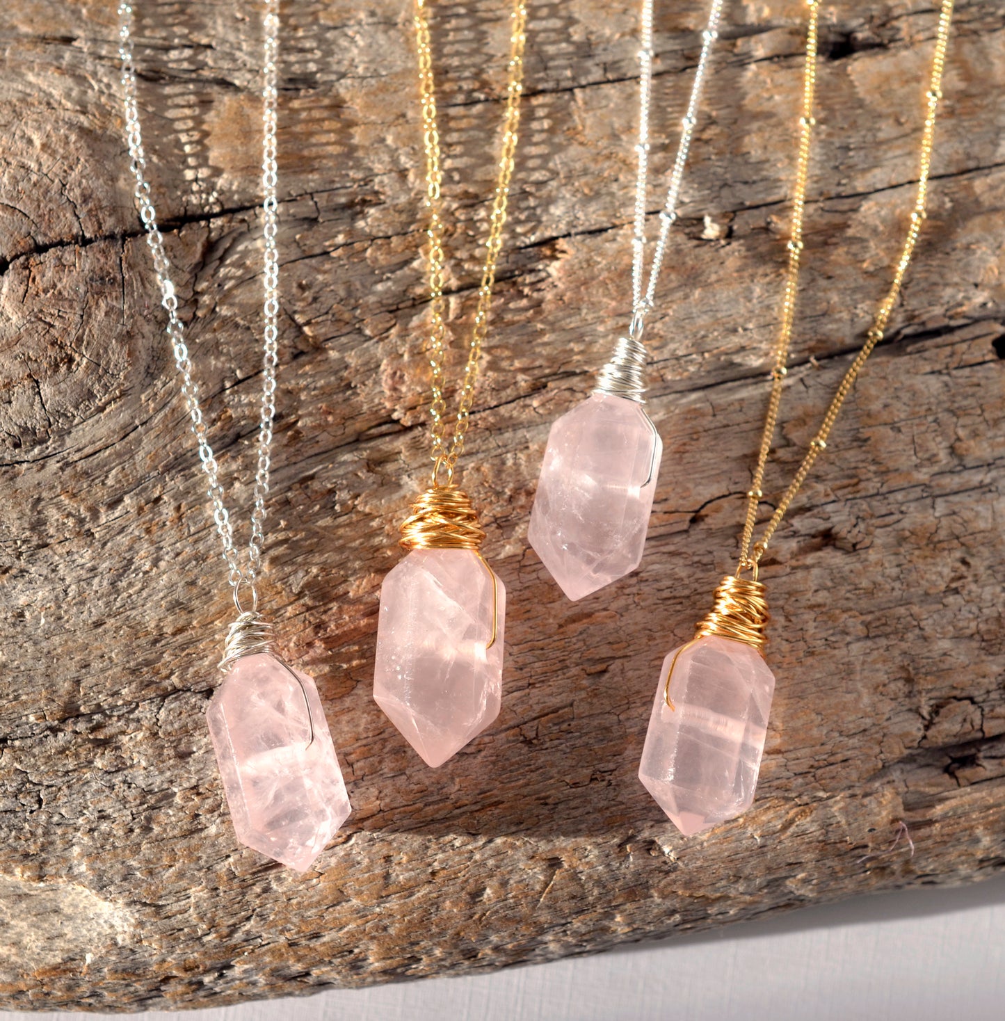 Large Rose Quartz Point Pendant